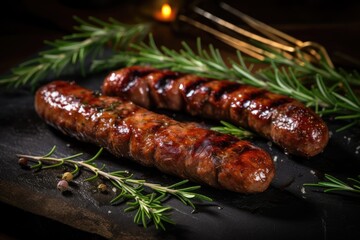 Barbecue dish with rosemary grilled sausage