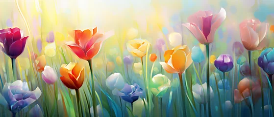 Foto op Canvas Beautiful vibrant colorful flowers in springtime © Ashley