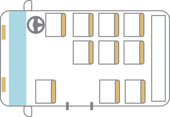タクシー座席表の素材セット