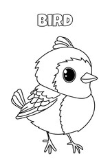 Book Coloring For Kids, Little Bird Page Coloring For Preschoolers, Sparrow - 757016941