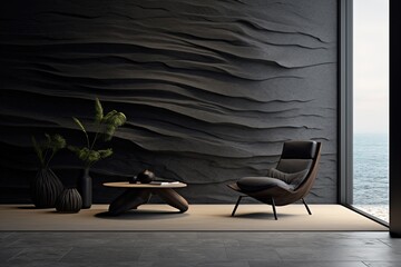 Beach Bliss: Showcasing the Allure of Black Stone Texture