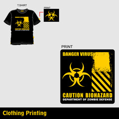 t shirt design concept with print icon biohazard