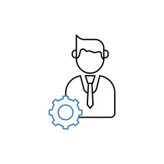crm manager concept line icon. Simple element illustration. crm manager concept outline symbol design.
