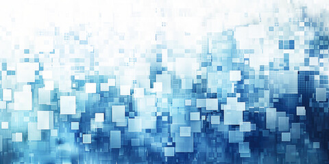 blue colored pixel art, technology design background isolated on white or transparent png