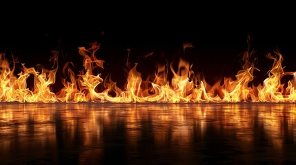  a fire on a black background 