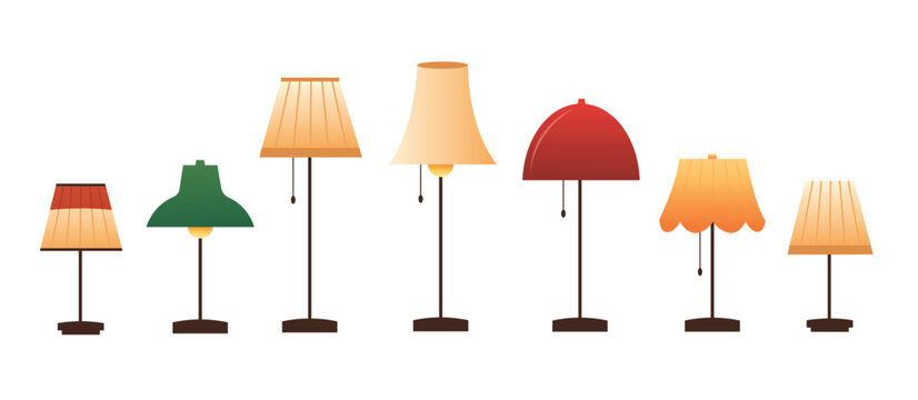 desk lamp elements vector illustration