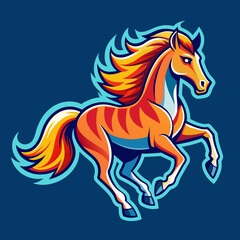 Fototapeta na wymiar Gallop into Style Design a T-shirt Sticker featuring a Majestic Horse in Motion