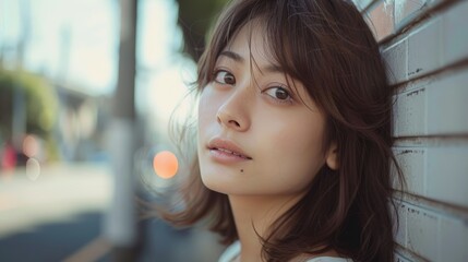 Asian female model with healthy skin