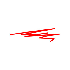 Red brush stroke underline. Marker pen highlight stroke. Vector swoosh brush underline set for accent, marker emphasis element. Hand drawn of underline strokes. vector illustration
