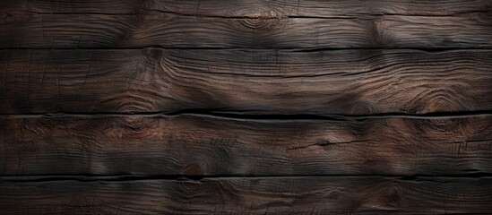 A closeup shot of a rich brown hardwood surface with a blurred grey background, showcasing the intricate grain pattern and wood stain on the plank