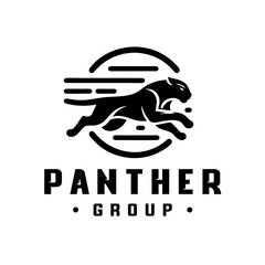 Black phanter logo design stock vector. Phanter logo vector