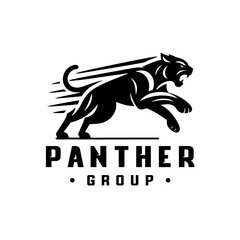 Black phanter logo design stock vector. Phanter logo vector