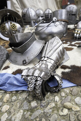 Medieval armor gloves