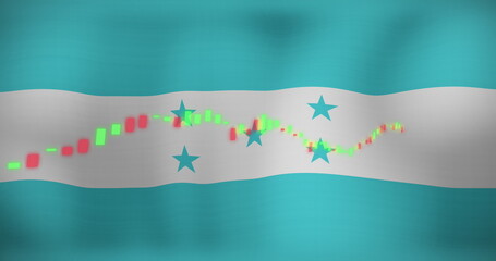 Fototapeta premium Image of data processing over flag of honduras