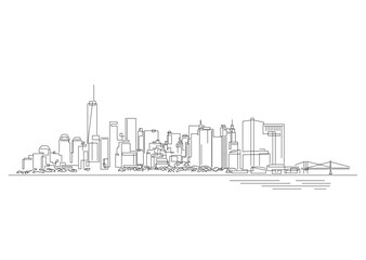 nuance_illustration_ニューヨーク、マンハッタン、都市、景観