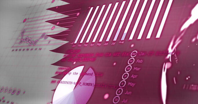 Naklejki Image of data processing over flag of bahrain