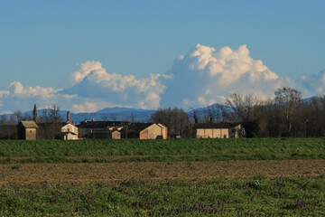 San Giacomo village Po Valley landscape panorama