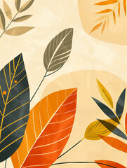 wall paper art of authumn leaves ,vector art 