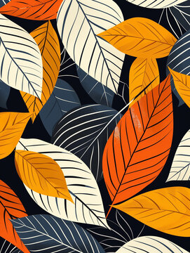 wall paper art of authumn leaves ,vector art 