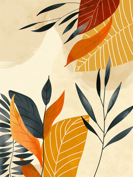 wall paper art of authumn leaves ,vector art 