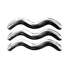 Y2K chrome elements for design. Vector vintage metal shape