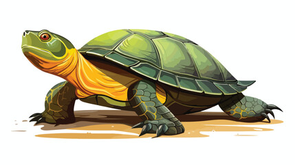 Digital toon illustration of a terrapin isolated flat