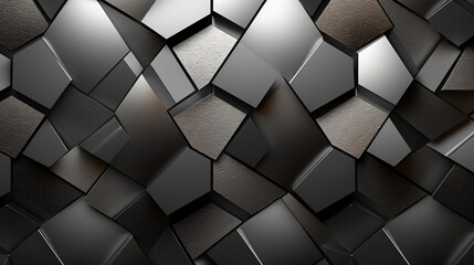 Dark Silver Gray vector hexagon mosaic cover. 