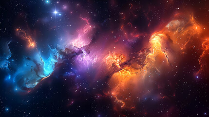 Obraz na płótnie Canvas colorful cosmic nebula