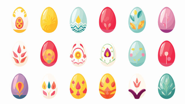 easter egg painted with waves stripes flat style vector