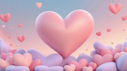 Vector symbols of love for Happy Women's, Mother's, Valentine's Day, birthday greeting card design.