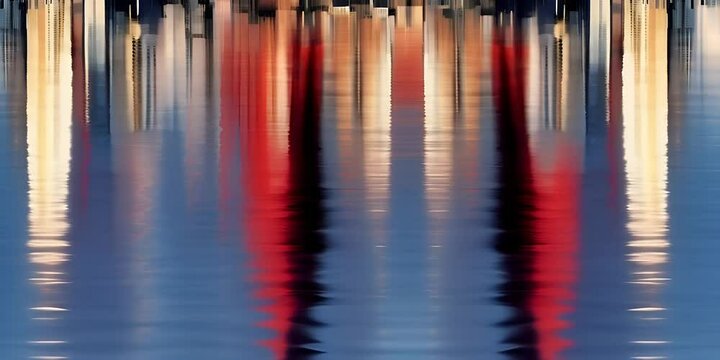 background color abstract with banner river the of surface rippled the on buildings urban of reflection water the in skyscrapers urban of reflection background white red blue abstract