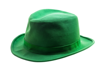 Green hat isolated on a transparent background. Top view.