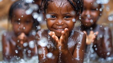 Child's Eyes Over Clean Water, Symbolizing Essential Rights.