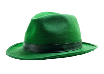 Green hat isolated on a transparent background. Top view.