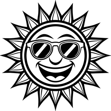 sun with glasses