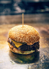 Delicious grilled burger - 757029921