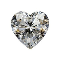Fototapeta premium Diamond heart isolated on a transparent background.