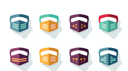 Flat icon vector design face mask suitable for icon