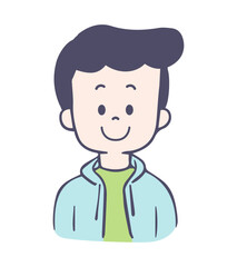 パーカーを着た笑顔の男性のイラスト