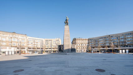 Miasto Łódź- widok na Plac Wolności.	 - obrazy, fototapety, plakaty