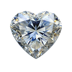 Fototapeta premium Diamond heart isolated on a transparent background.