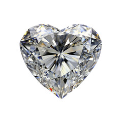 Diamond heart isolated on a transparent background.