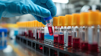 Clinical laboratory conducting blood analyses, providing diagnostic insights through comprehensive testing