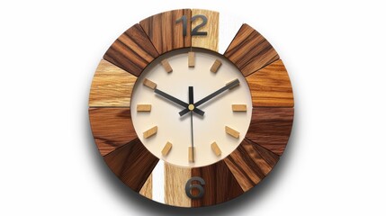 A simple brown and white wall clock