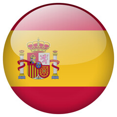 Obraz premium Spain flag button.