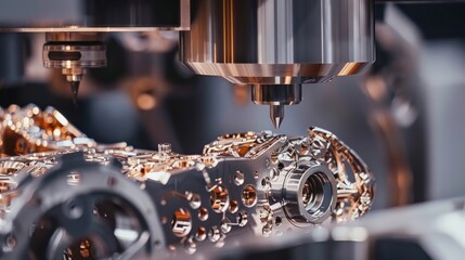 High-precision machinery in operation crafting intricate metal alloys