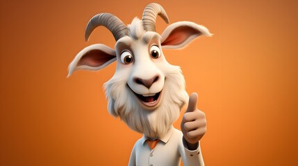 A cartoon goat is giving a thumbs up