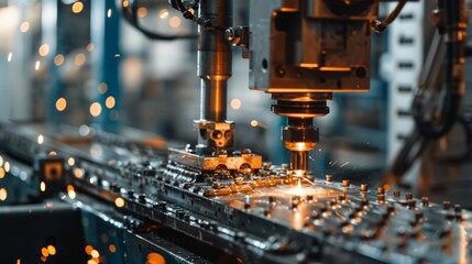 High-speed stamping machinery at work