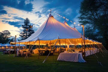 Wedding tent at night