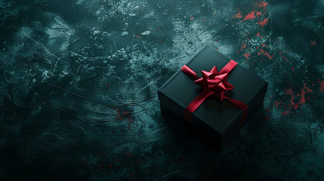 A uniquely designed gift box surrounded by darkness